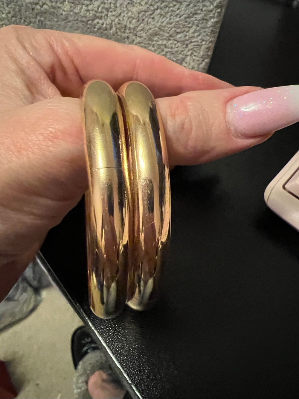 Gold-Tone double Stack Bangle Bracelet for Women